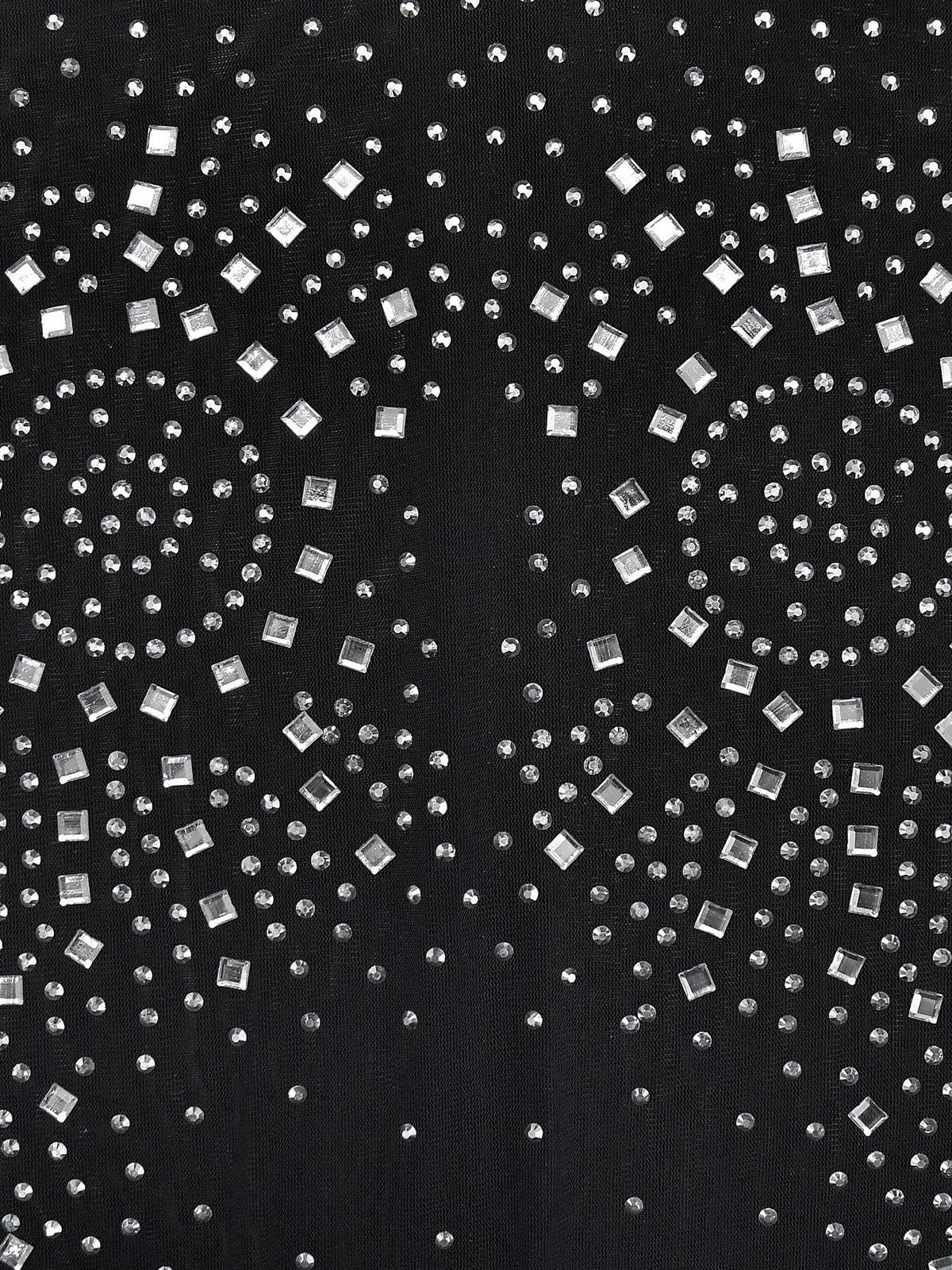 Mesh Rhinestone Sleeveless Maxi Dress