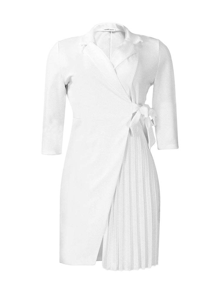 Tie Waist Pleated Midi Dress