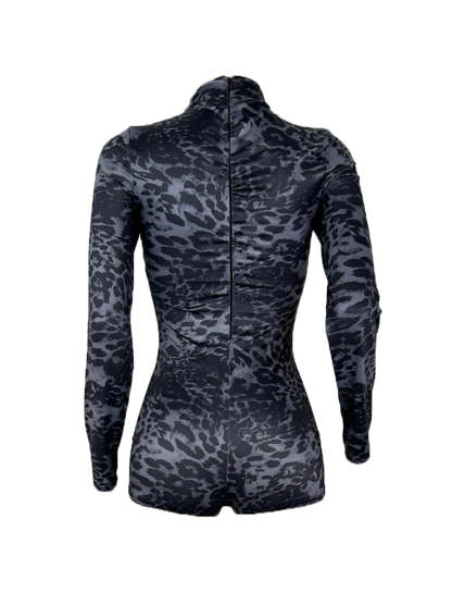 Long Sleeve Leopard Print Romper