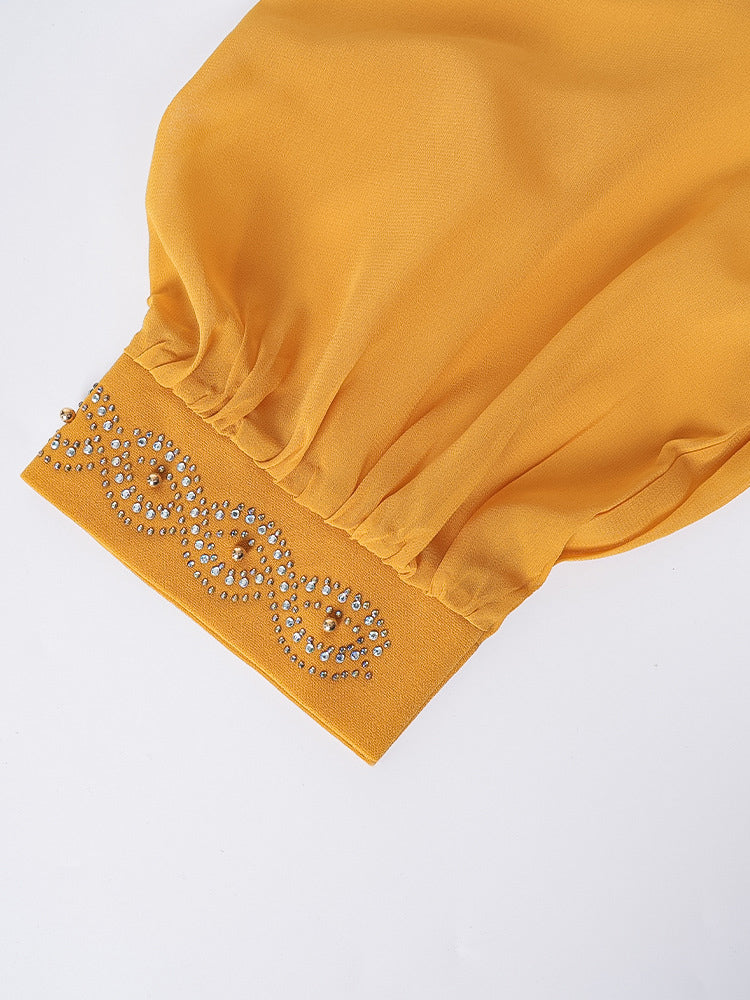 Rhinestone Two-Piece Asymmetrical Workwear Dress