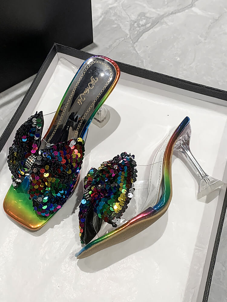 Sparkling Butterfly Bow High Heel Sandal