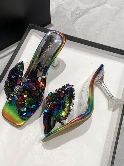 Sparkling Butterfly Bow High Heel Sandal