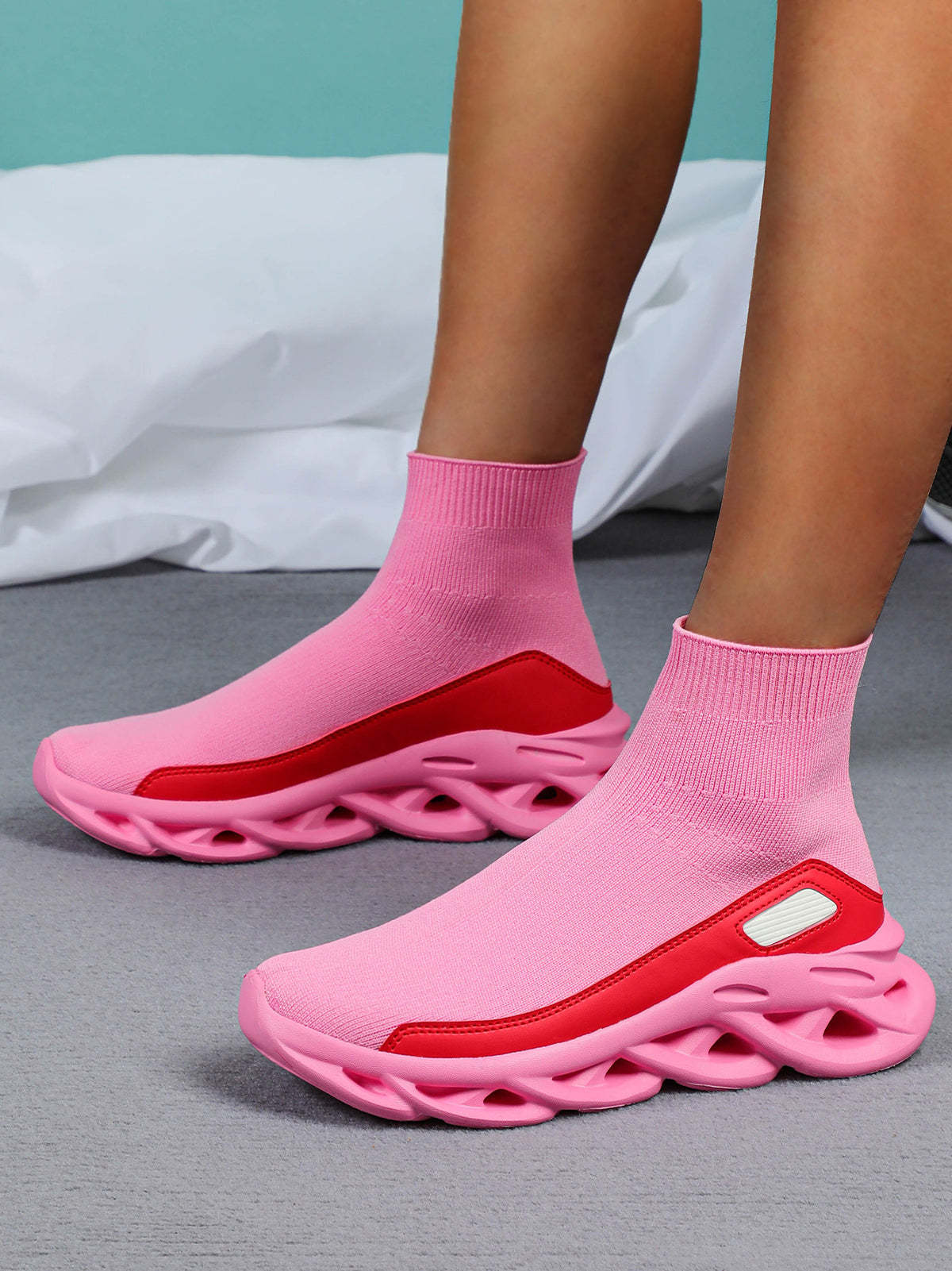 Plus Size Knit Slip-On Sock Sneakers