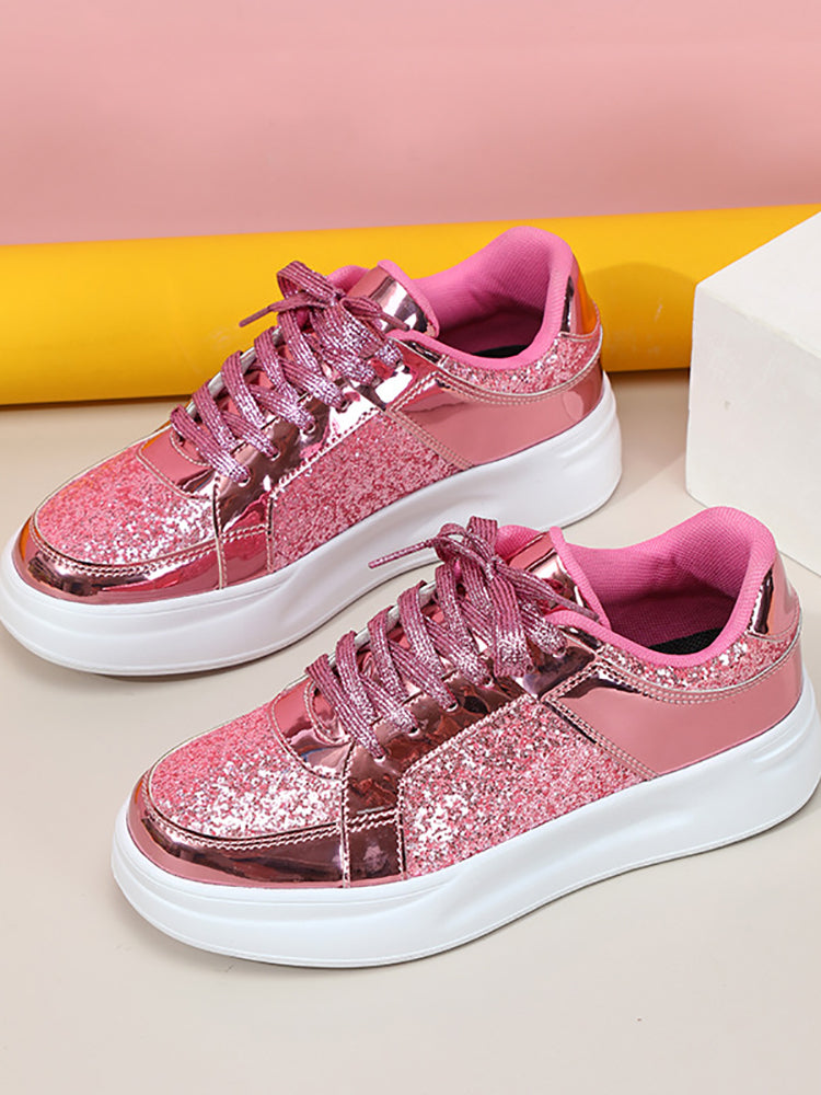 Sequin Platform Sneakers