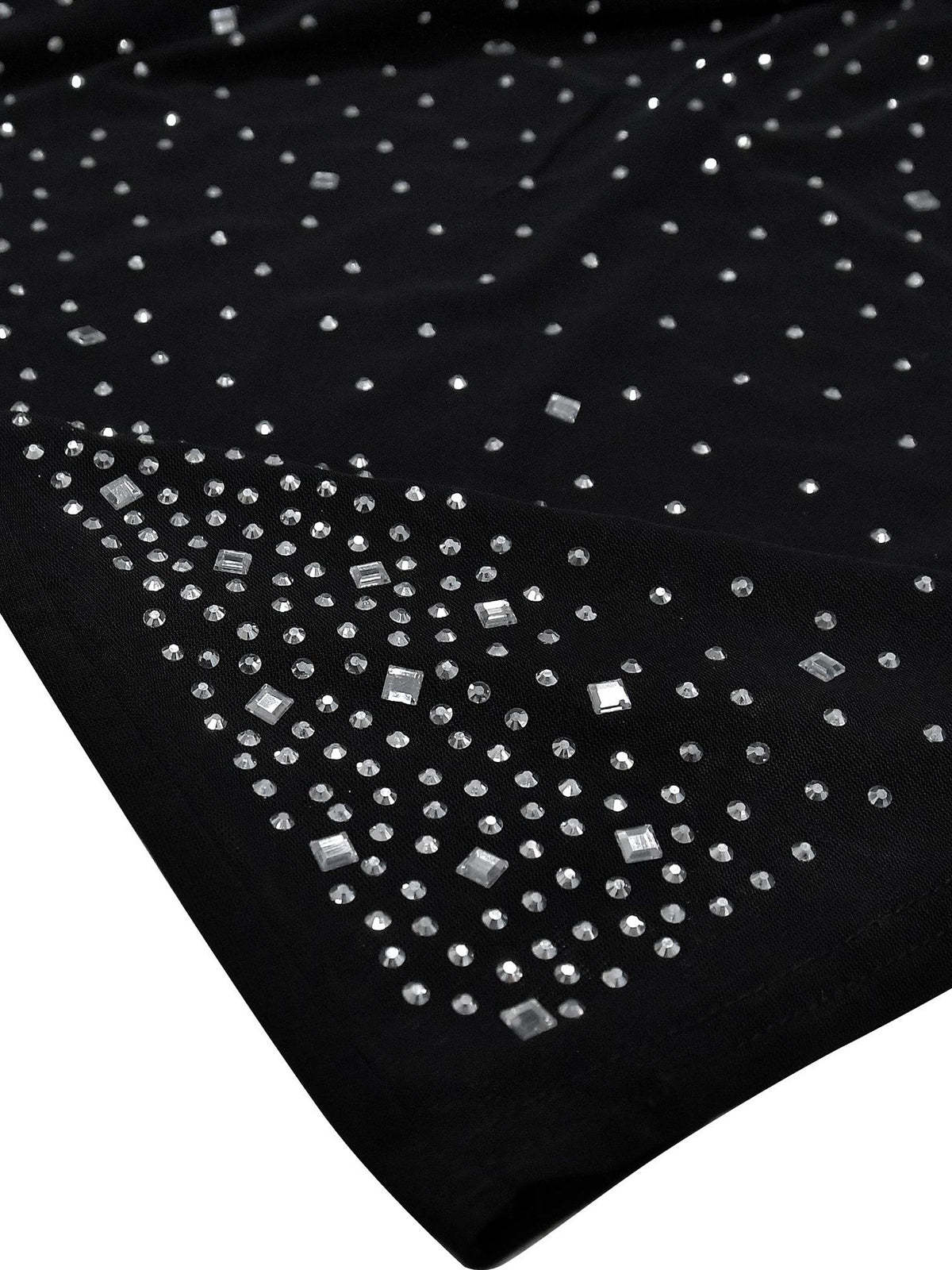 Mesh Rhinestone Sleeveless Maxi Dress