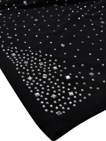 Mesh Rhinestone Sleeveless Maxi Dress