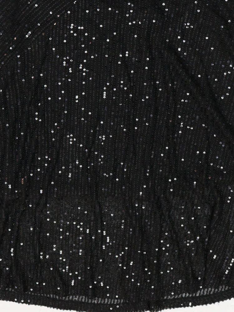 Strapless Bow Tie Back Sequin Maxi Dress