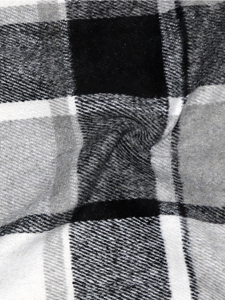 Plaid Button Down Long Shirt Jacket