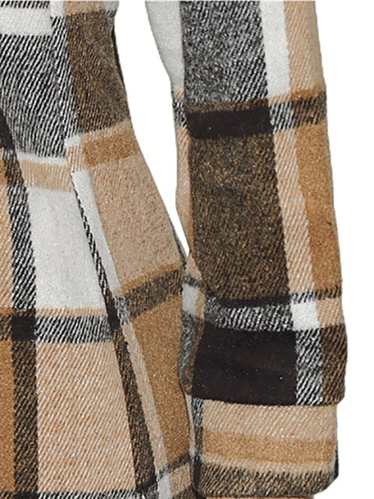 Plaid Button Down Long Shirt Jacket