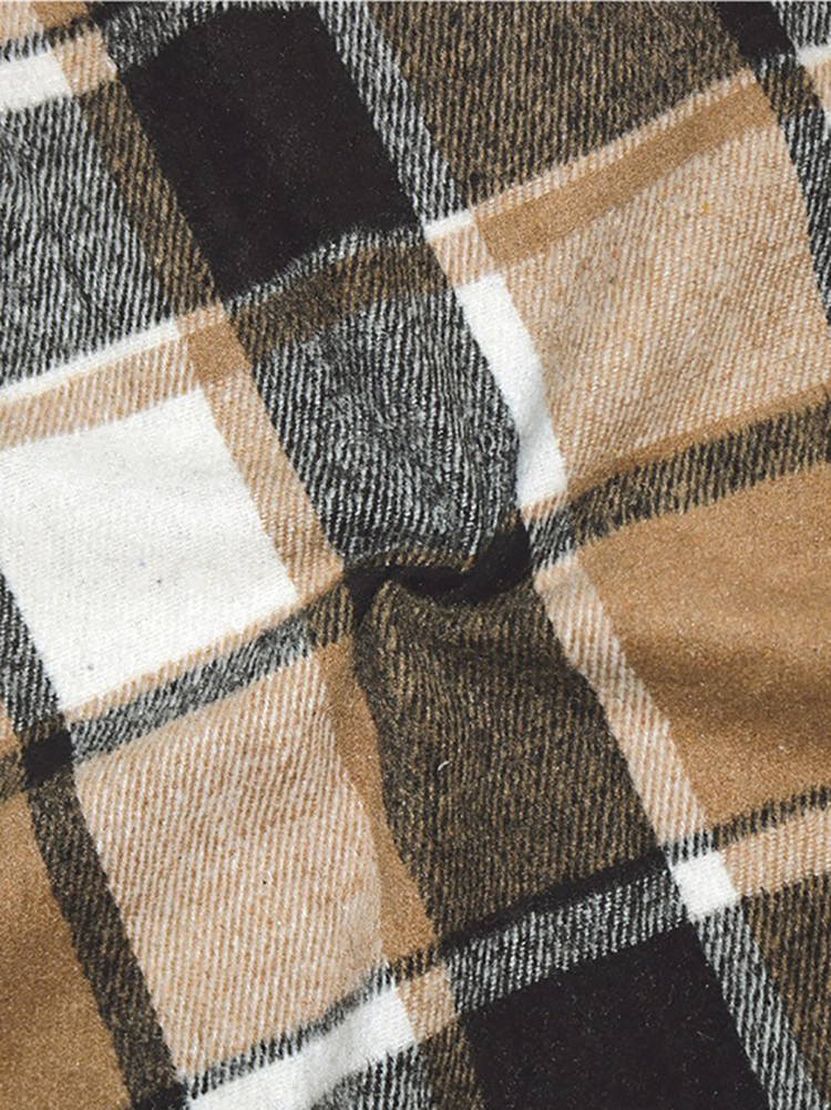 Plaid Button Down Long Shirt Jacket