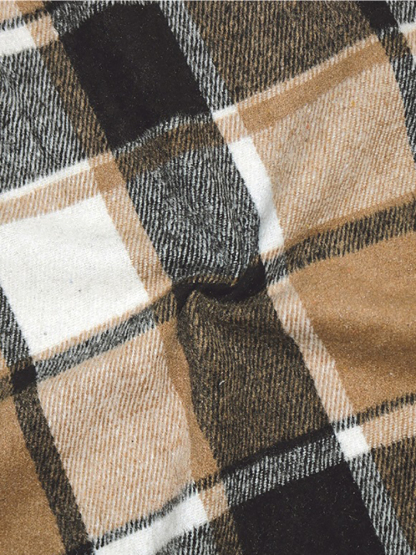 Plaid Button Down Long Shirt Jacket