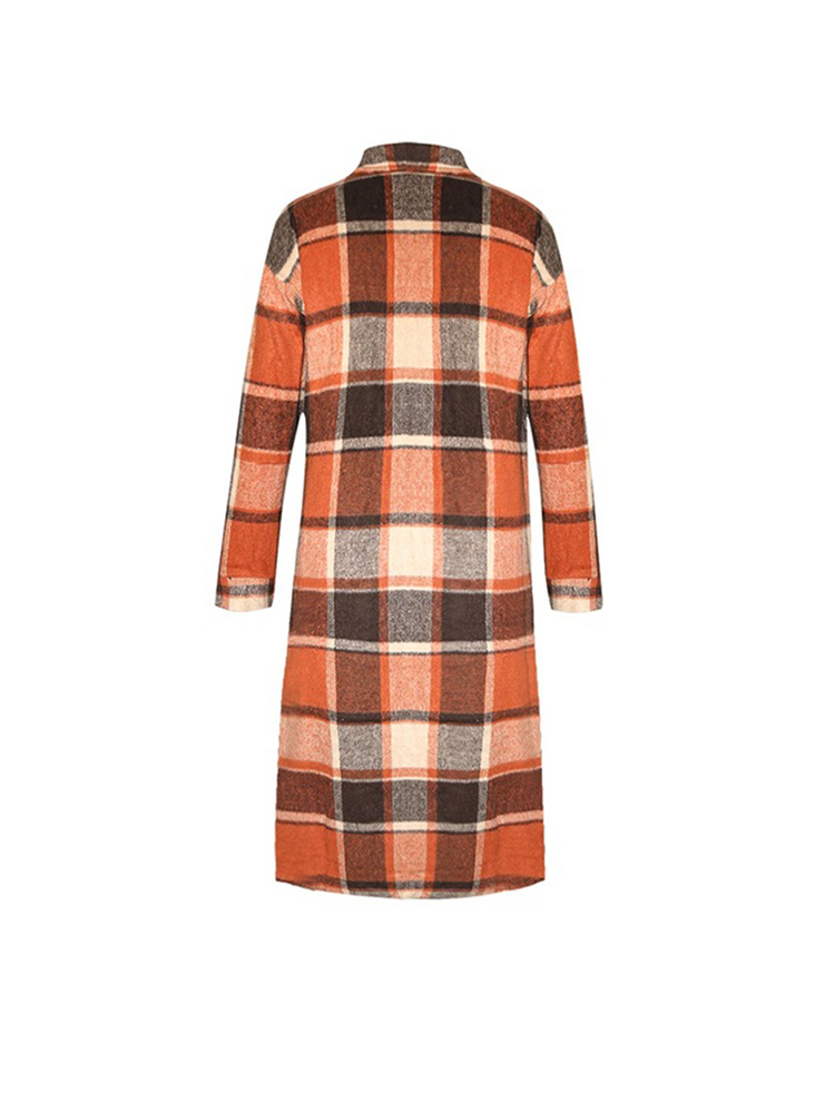 Plaid Button Down Long Shirt Jacket