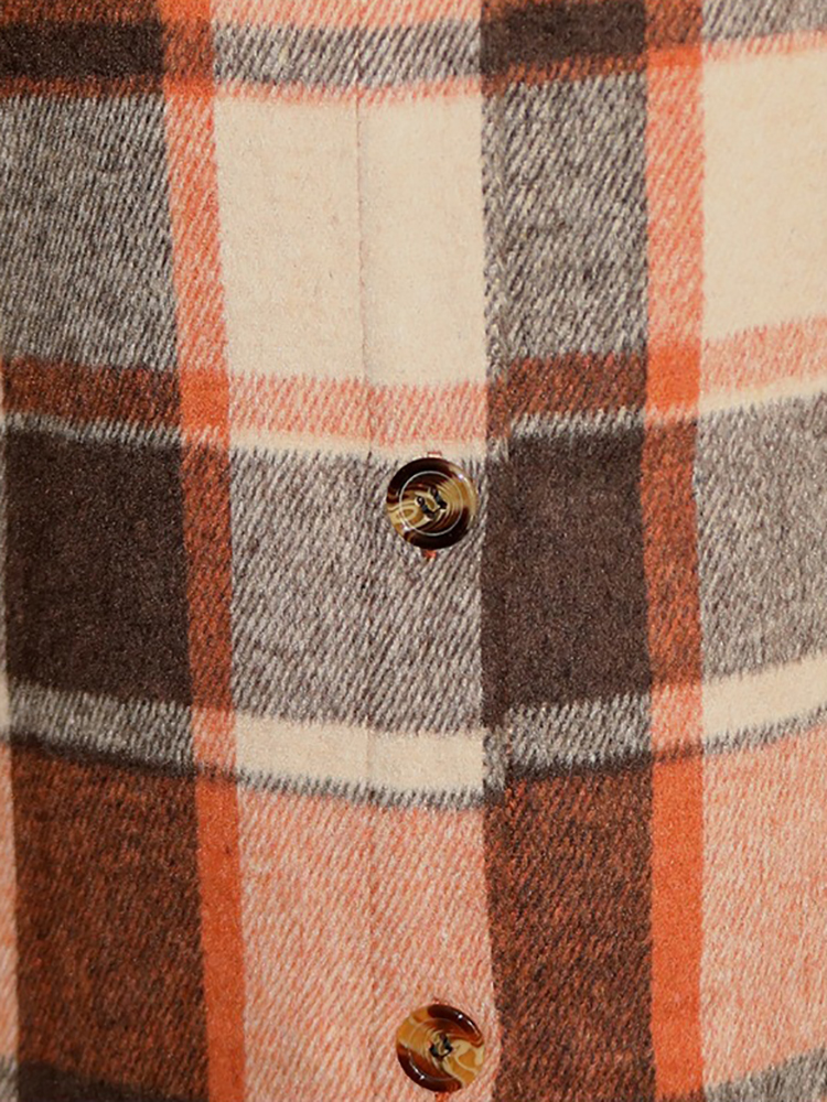 Plaid Button Down Long Shirt Jacket