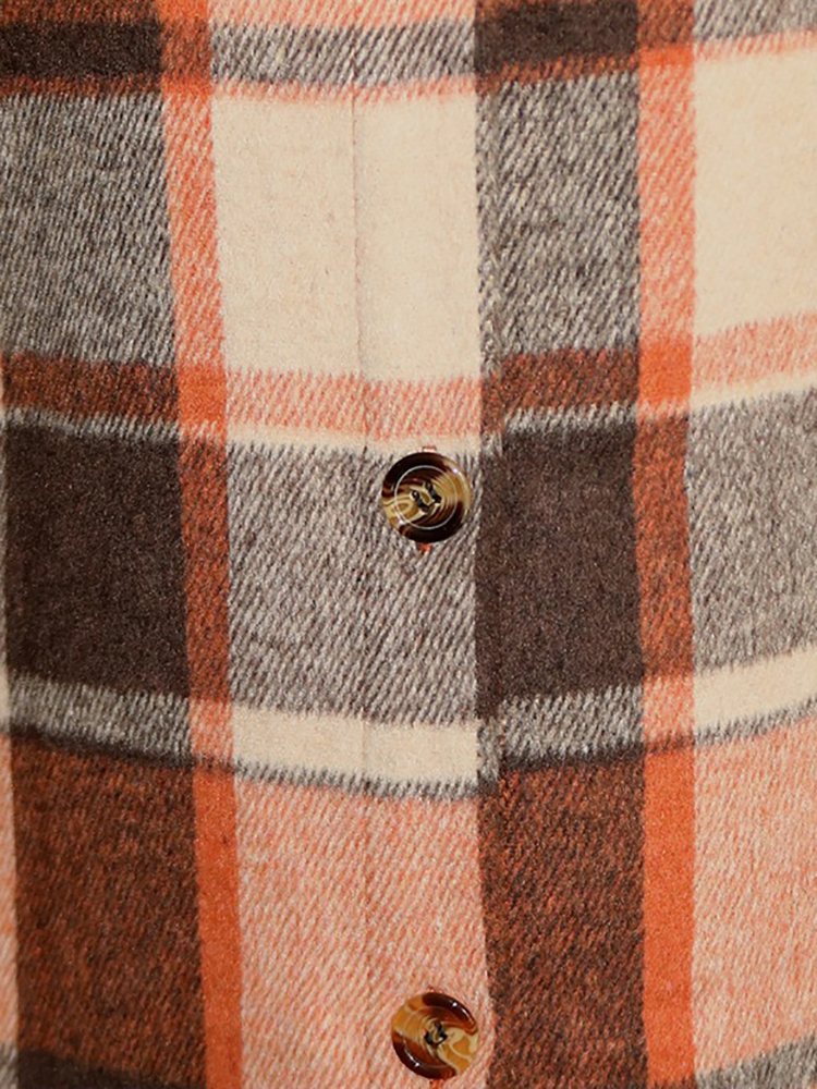 Plaid Button Down Long Shirt Jacket