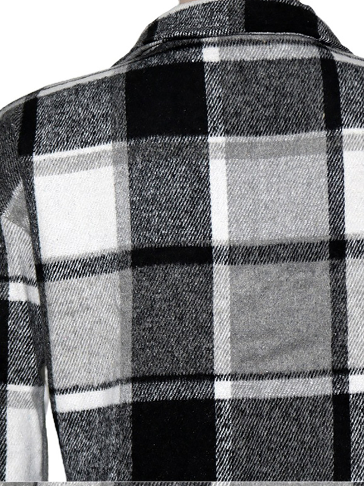Plaid Button Down Long Shirt Jacket