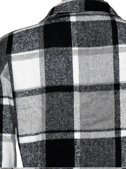 Plaid Button Down Long Shirt Jacket