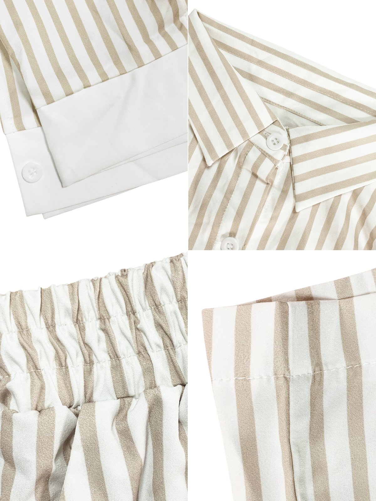 Striped Shirt Shorts Set