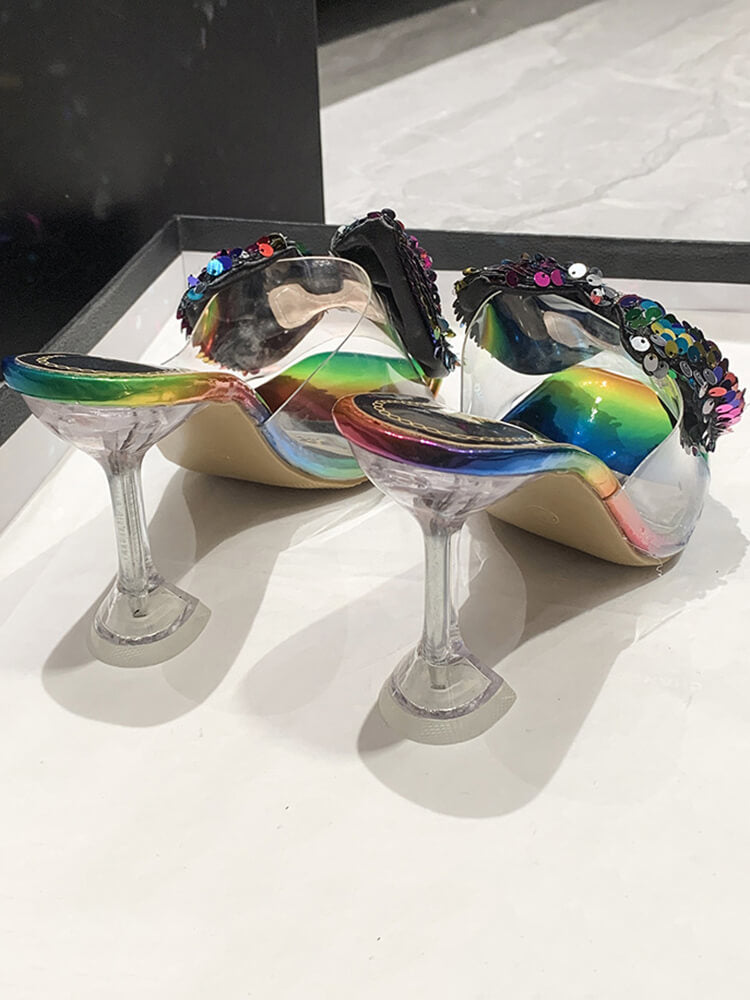 Sparkling Butterfly Bow High Heel Sandal