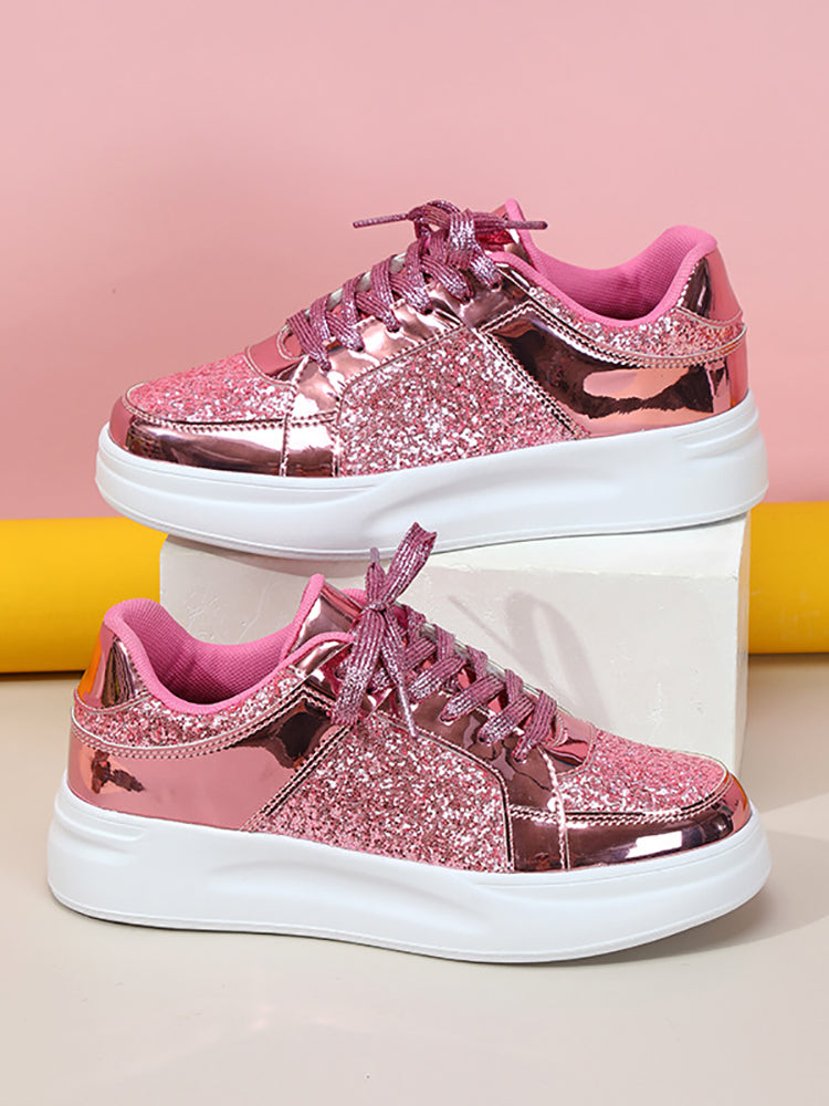 Sequin Platform Sneakers