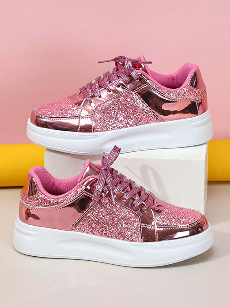 Sequin Platform Sneakers