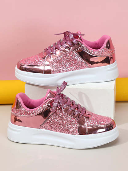 Sequin Platform Sneakers