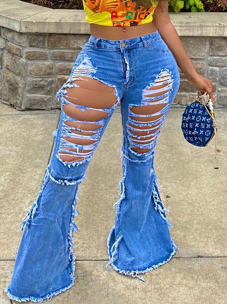 Distressed Flared Jeans