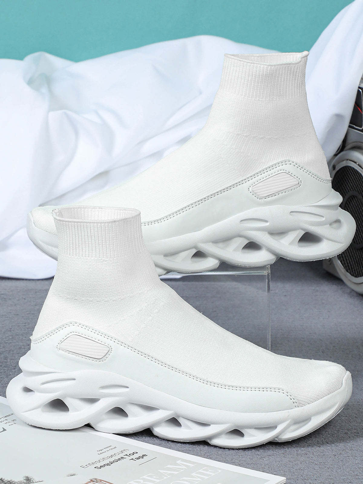 Plus Size Knit Slip-On Sock Sneakers