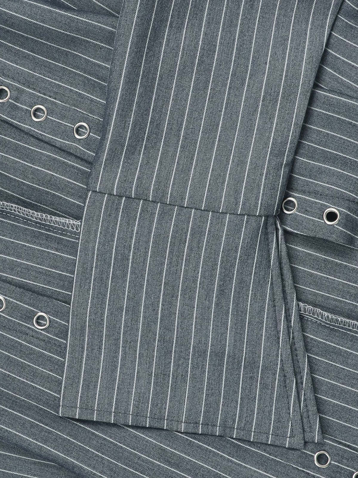 Striped Lace-Up Shirt Shorts Set