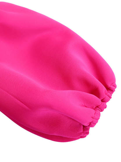 Puff Sleeve Bow-Tie Neck Flared Midi Dress