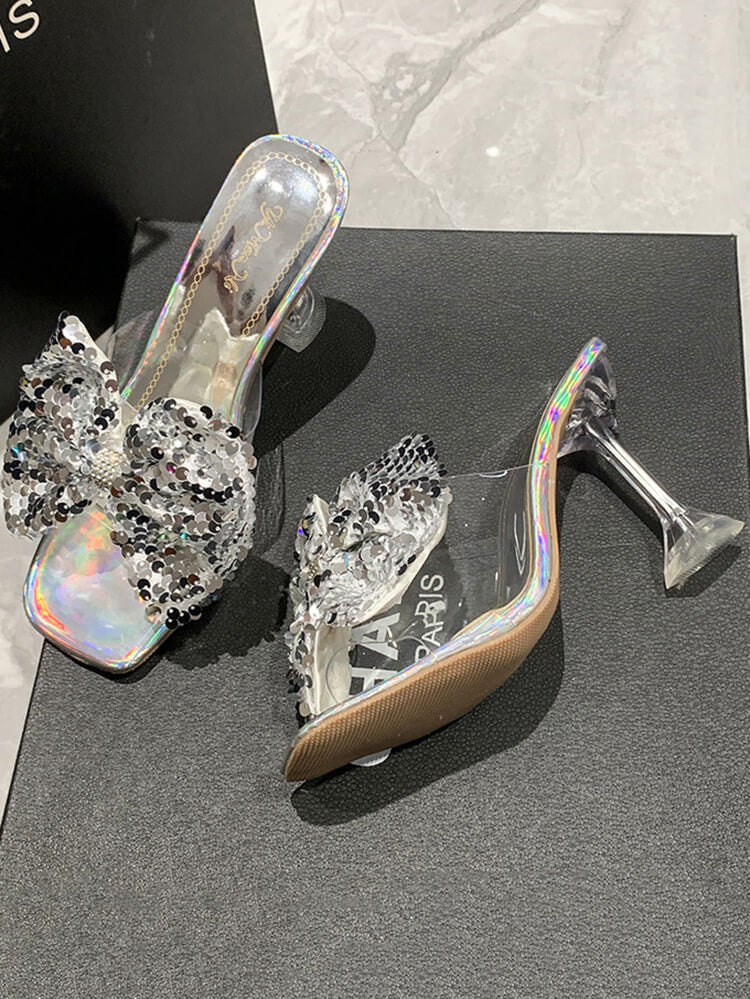 Sparkling Butterfly Bow High Heel Sandal