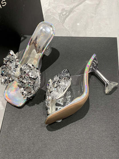 Sparkling Butterfly Bow High Heel Sandal