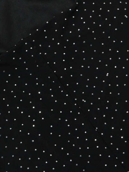 Strap Rhinestone Mesh Maxi Dress