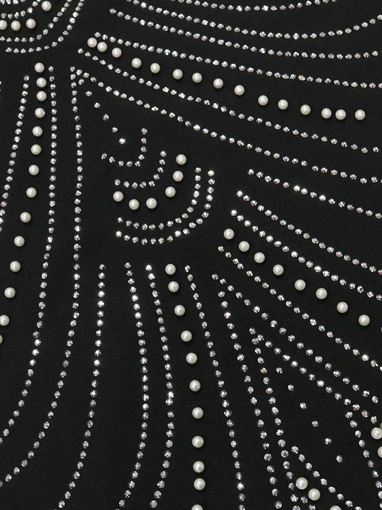 Strappy Rhinestone Mesh Maxi Dress