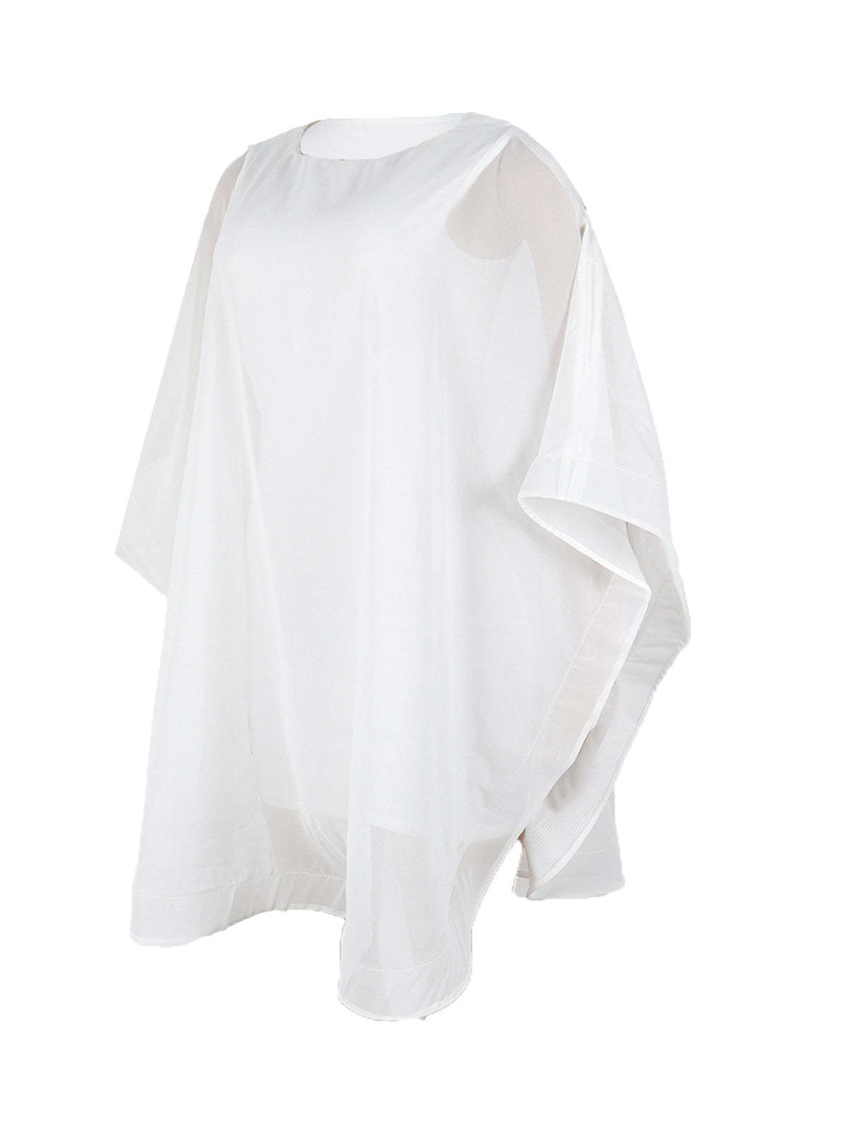 Solid Chiffon Cape Overlay Dress