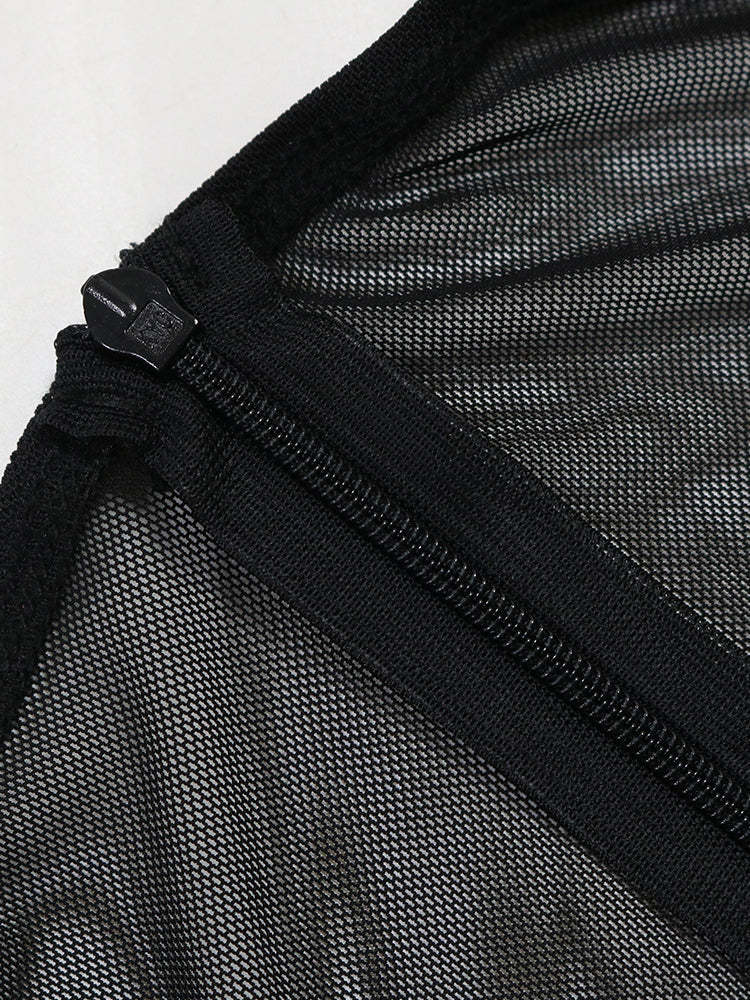 Strappy Rhinestone Mesh Maxi Dress