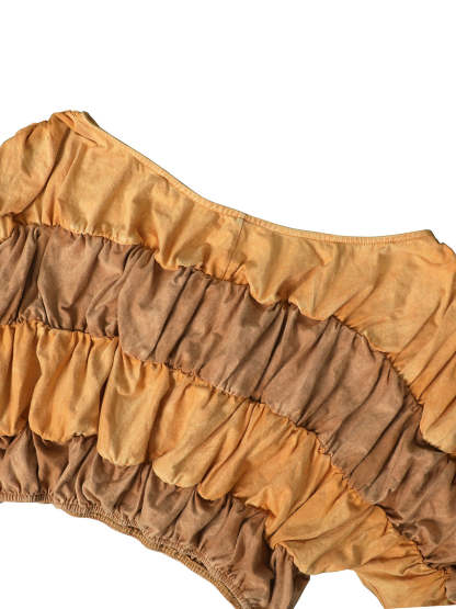 Two Pieces Solid Color Ruched Pants Set