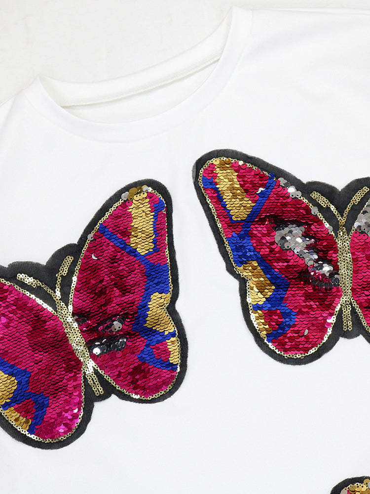 Butterfly Sequin Shorts Set