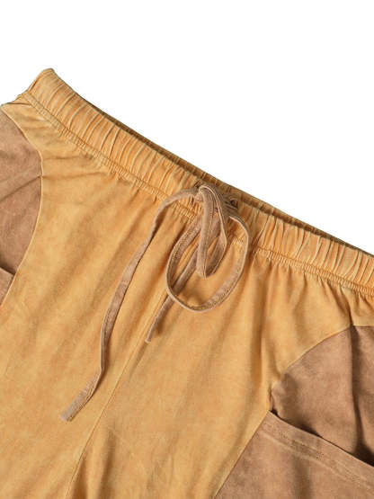 Two Pieces Solid Color Ruched Pants Set