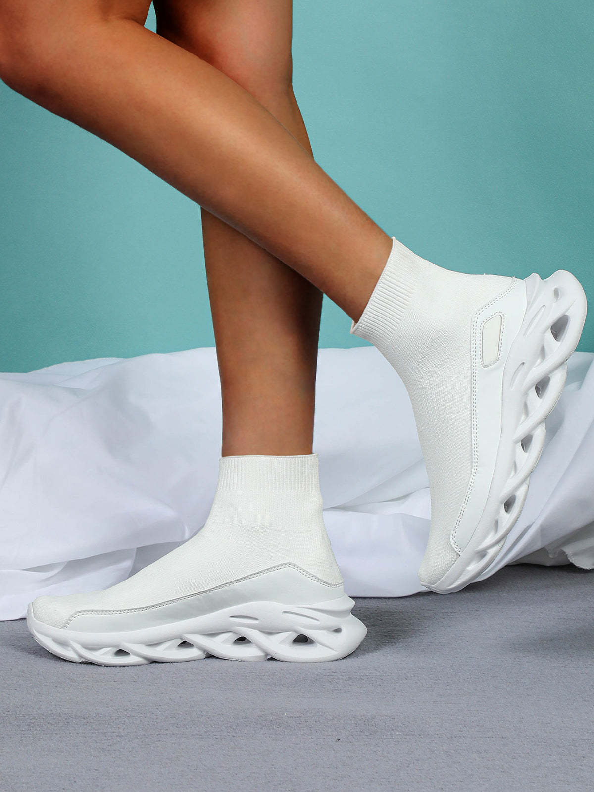 Plus Size Knit Slip-On Sock Sneakers