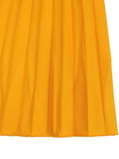 V-Neck Printed Top & Pleated Skirt Two-Piece Set