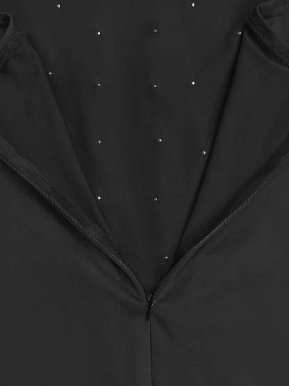 Halter Rhinestone Bead Maxi Dress