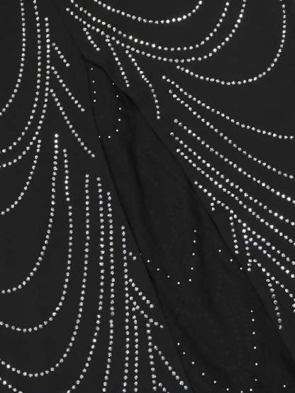 Strappy Rhinestone Mesh Maxi Dress