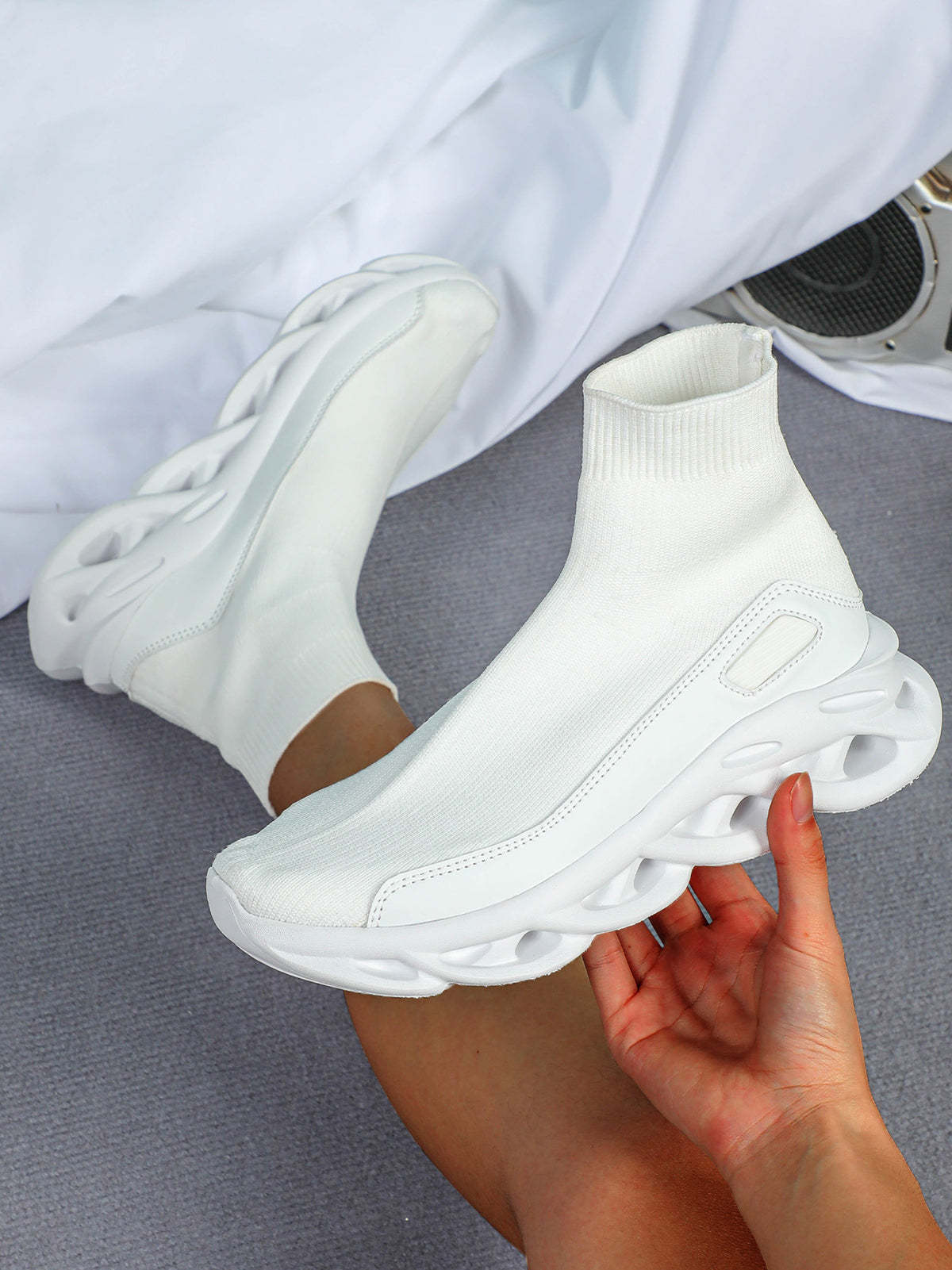 Plus Size Knit Slip-On Sock Sneakers | Sport Wear Sneakers