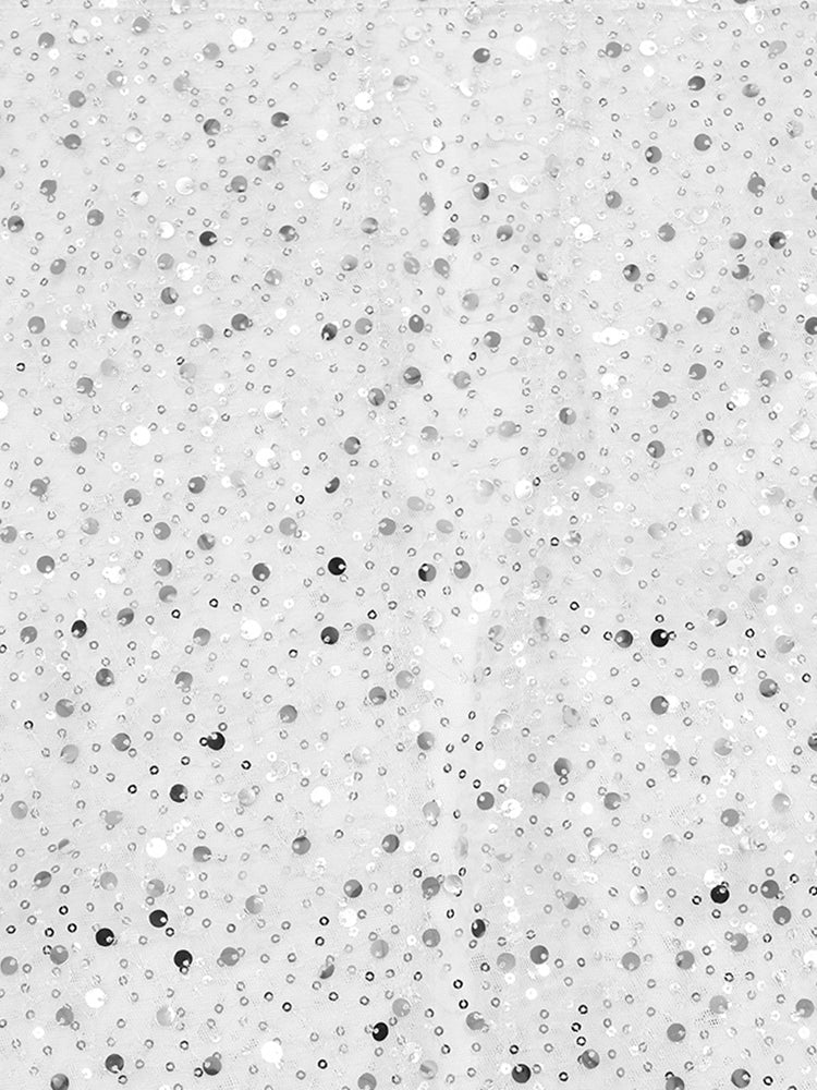 Strapless Glitter Mesh Flowers Mini Dress