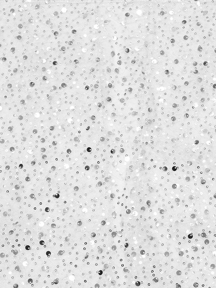 Strapless Glitter Mesh Flowers Mini Dress