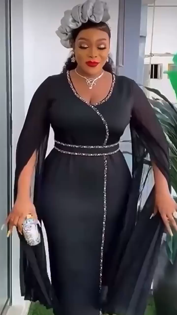 Plus Size Pleated Long Sleeve Beaded Bodycon Dress