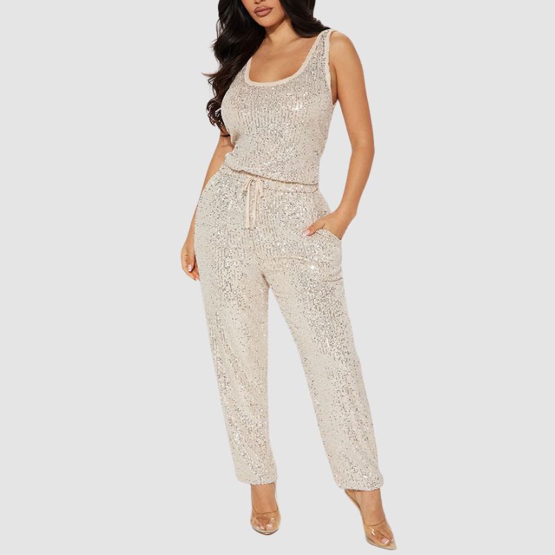 Sleeveless Sequins Jumpsuit