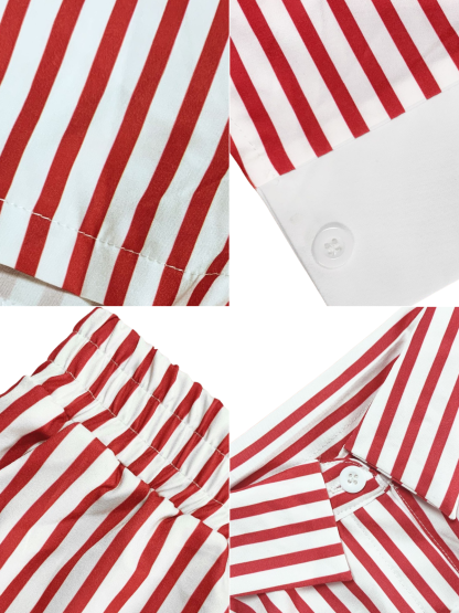 Striped Shirt Shorts Set