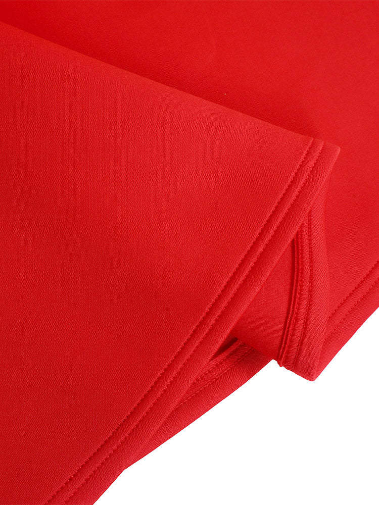 Puff Sleeve Bow-Tie Neck Flared Midi Dress