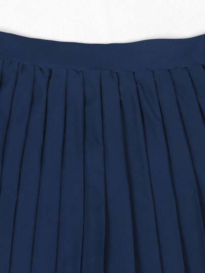 Printed Pullover Sweatshirt & Pleated Skirt Set